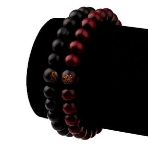 Buddha Carved Sandalwood Healing Bracelet Strand Bracelets NYUK Trading Company Store Both Colors Bundle 