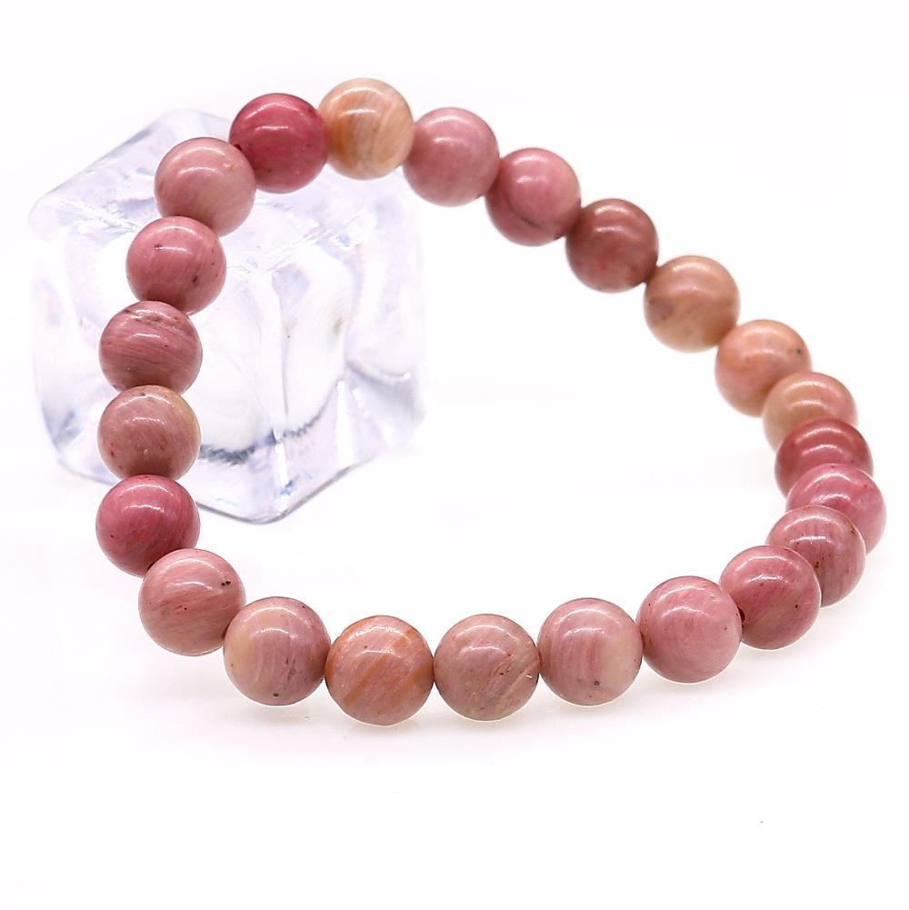 Natural Pink Rhodochrosite Stone Bracelet Strand Bracelets Ailsa Jewelry 