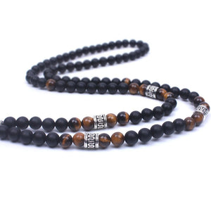 Natural Onyx Tiger eye stone Om Necklace Pendant Necklaces Xin Xin Fashion JEWELRY 