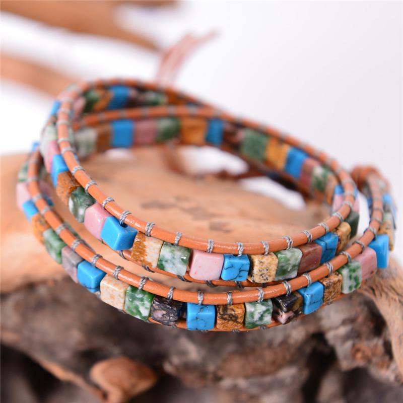 2 Strand Natural Agate Friendship Bracelets YGLINE Store color1 