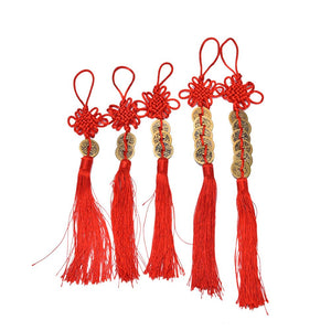 Red Chinese Knot Feng Shui Wealth Success Coins Decor Non-currency Coins Family Fairy World 