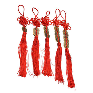 Red Chinese Knot Feng Shui Wealth Success Coins Decor Non-currency Coins Family Fairy World 