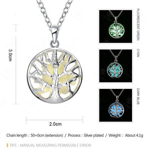 Glow in the Dark Tree of Life Necklace Pendant Necklaces Cypris Jewellery Franchised store 