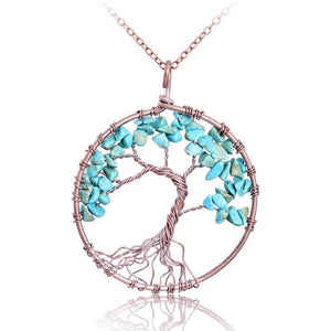 7 Chakra Tree Of Life Pendant Necklace Pendant Necklaces sedmart Official Store 