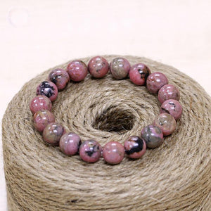 Natural Rhodonite Stone Beads Bracelet Strand Bracelets STENYA JEWELRY Store 