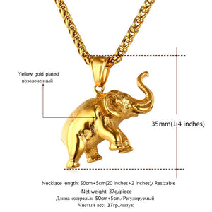 Large Elephant Necklace Pendant Pendant Necklaces U7 Official Store 