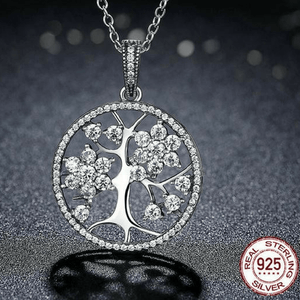 925 Sterling Silver Tree of Life Pendant Chain Necklaces bamoer Official Store 