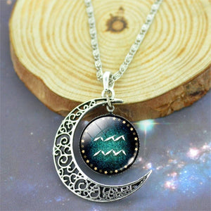 Crescent Moon Zodiac Necklace Pendant Necklaces There 