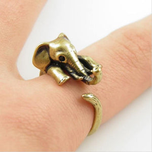 Elephant Wrap Ring Rings sanhe 888 Store Antique Gold Plated 