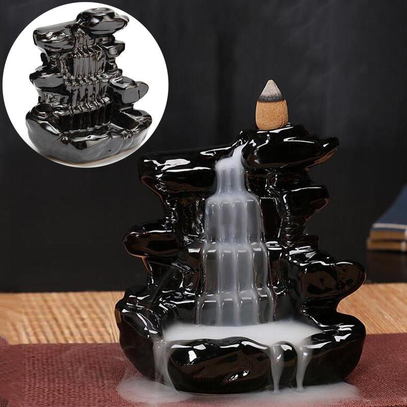 Waterfall Porcelain Backflow Ceramic Incense Burner Incense & Incense Burners Home & Garden & you 