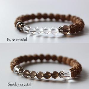 Rudraksha With Crystal Beads Stretch Bracelet Strand Bracelets Eastisan Store 
