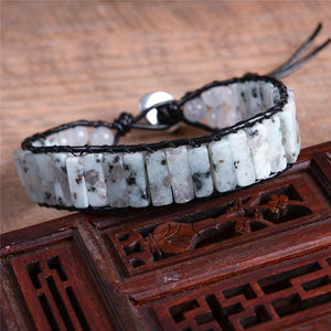 Handmade Boho Labradorite Stone And Agate Wrap Bracelet YGLINE Store 