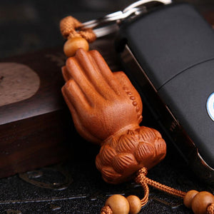 All Natural Peach Wood Palms Keychain Key Chains Yanting Official Store 