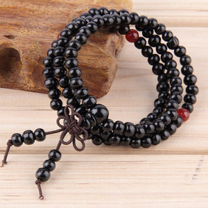 Buddhist Sandalwood Mala Prayer Bracelet (108 beads) Mala zenshopworld Black 