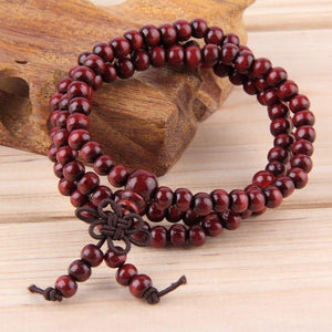 Buddhist Sandalwood Mala Prayer Bracelet (108 beads) Mala zenshopworld Red 