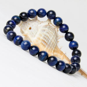 Blue Tiger Eye Bracelet Strand Bracelets Ailsa Jewelry Beads 10mm 