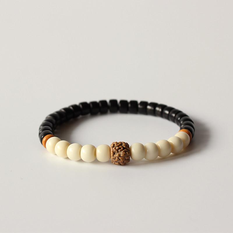Buddhism Natural Tagua Nut Coconut Shell Rudraksha Bracelet Strand Bracelets Eastisan Store 15-16cm 