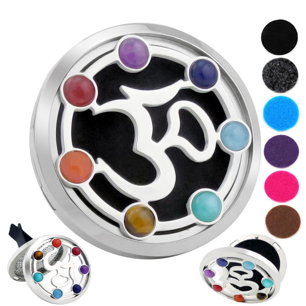 OM 7 Chakra Car Diffuser Pendants Vicky-Home Jewelry Factory Wholesale Store 