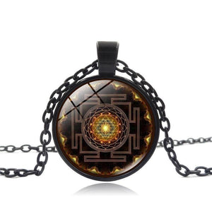 Sri Yantra Focus and Meditation Pendant Pendant Necklaces DreamFire Store Black 