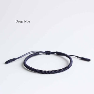 Tibetan Buddhist Lucky Knots Rope Bracelet Loyalty Set Eastisan Store Deep blue 