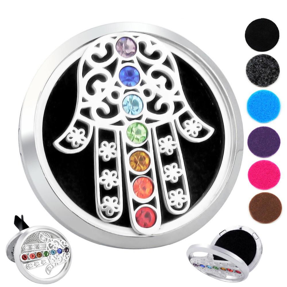 7 Chakra Hand of Fatima Car Diffuser Pendants Vicky-Home Jewelry Factory Wholesale Store 