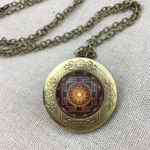 Sri Yantra Pendant Necklace with Locket - ZenShopWorld