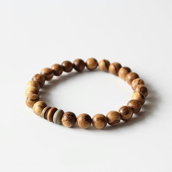 Tibetan All Natural Wood and Lampwork Bracelet Eastisan Store 