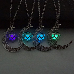 Glow Crescent Moon & Heart Necklace DirectDigitalDeals 