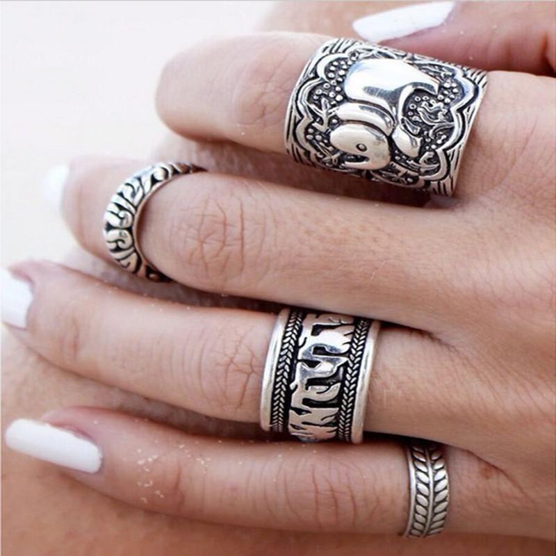 Bohemian Style 4pcs/Pck Elephant Rings Rings DirectDigitalDeals 