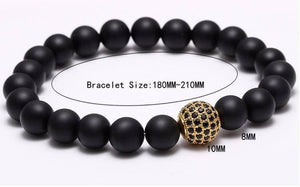 Black Matte Natural Stone Bracelet Charm Bracelets Floyd's Online Store 