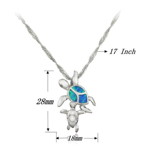 Mom and Baby Turtle Opal Necklace Pendants OPAL OPAL 