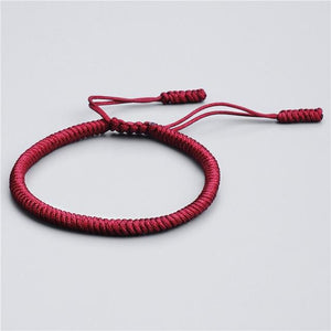 TIBETAN BUDDHIST HANDMADE LUCKY KNOT BRACELETS - NEW COLORS Charm Bracelets Modeschmuck Store 1255darkred 