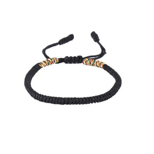TIBETAN BUDDHIST HANDMADE LUCKY KNOT BRACELETS - NEW COLORS Charm Bracelets Modeschmuck Store 1411black 