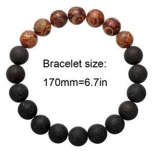 Volcanic Lava Stone Tiger Eye Bracelet Strand Bracelets Alice Jewelry & Accessories 17cm 
