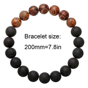 Volcanic Lava Stone Tiger Eye Bracelet Strand Bracelets Alice Jewelry & Accessories 20cm 