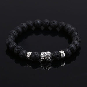 Natural Stone Buddha Bracelets Charm Bracelets Tansi Black 