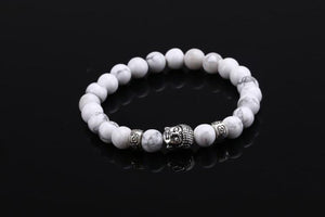 Natural Stone Buddha Bracelets Charm Bracelets Tansi White 