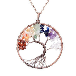7 Chakra Tree Of Life Pendant Necklace Pendant Necklaces sedmart Official Store 7 Chakra 