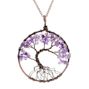 7 Chakra Tree Of Life Pendant Necklace Pendant Necklaces sedmart Official Store Amethyst 