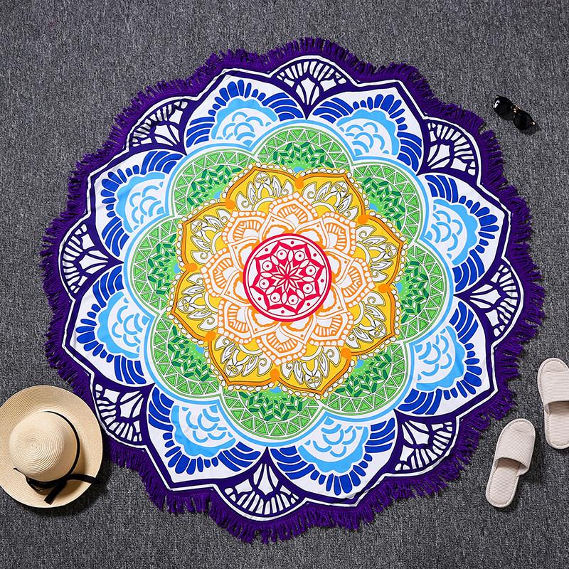 Bright and Colorful BOHO Indian-Style Mandala Tapestry Tapestry zenshopworld Purple Blue 