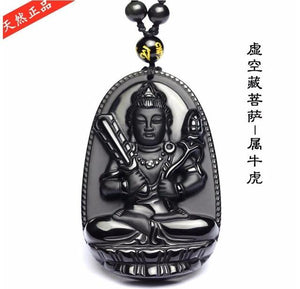 All Natural Black Polished Obsidian Carved Buddha Pendants RongDe Store B 