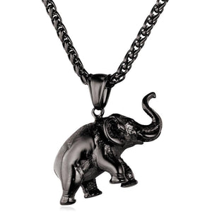 Large Elephant Necklace Pendant Pendant Necklaces U7 Official Store Black Gun Plated 