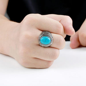 Opal Stainless Steel Vintage Ring Rings BEIER official store 7 Blue Color 
