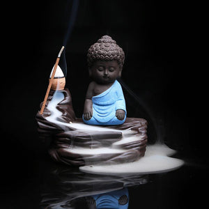 Buddha/Monk Ceramic Aroma Backflow Incense & Incense Burners Zen Tea Culture CO.,LTD. Buddha Blue 