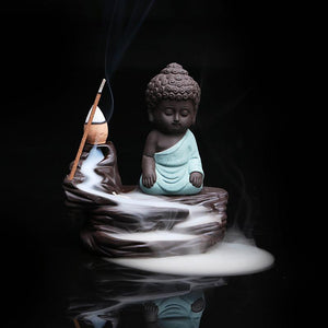 Buddha/Monk Ceramic Aroma Backflow Incense & Incense Burners Zen Tea Culture CO.,LTD. Buddha Green 