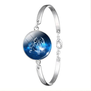 12 Zodiac Sign Bracelet Glass Charm Bracelet Charm Bracelets ESSPOC AngelJewelry Store Cancer 
