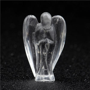 Natural Stone Carved Angel Healing Crystal Figurines & Miniatures YWG Store Clear Crystal 