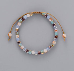 Hand Made Natural Crystal Bead Friendship Bracelet SUKI FASHION JEWELRY Colorful 