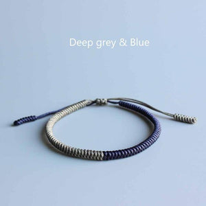 Tibetan Buddhist Blessed Knots Rope Bracelets Energy Set Eastisan Store Deep Grey Blue 