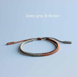 Tibetan Buddhist Blessed Knots Rope Bracelets Energy Set Eastisan Store Deep Grey Brown 